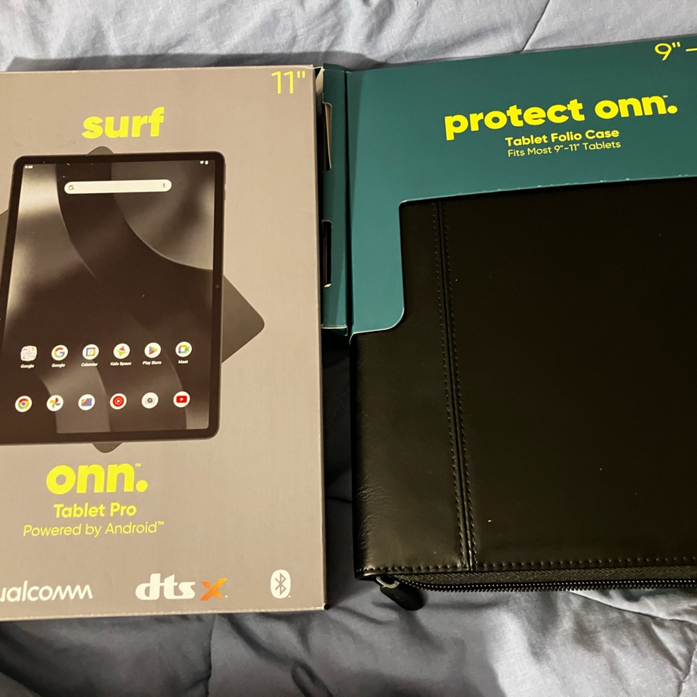 Onn Black Tablet Pro with Protective Case 11” New Sealed